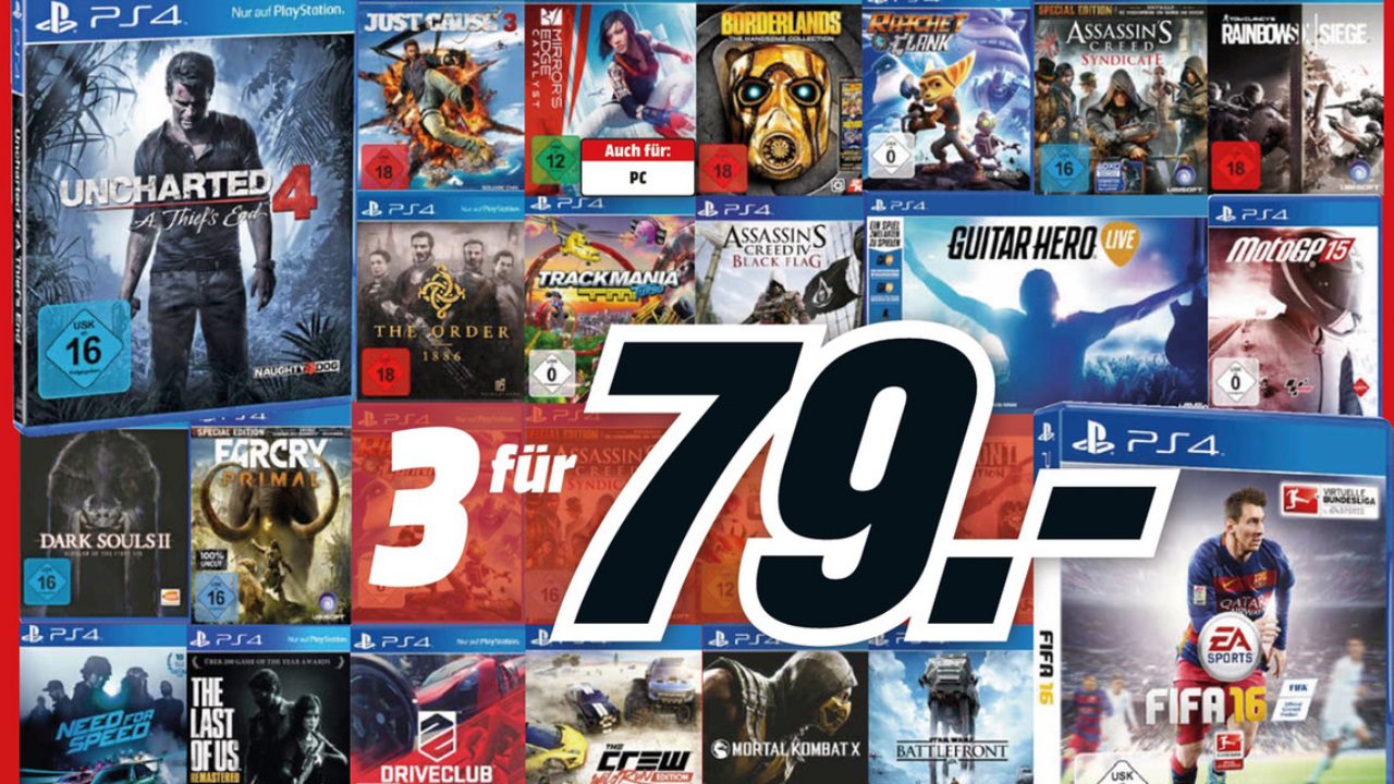 Media Markt - 3 für 79€ auf PS4-Spiele - NAT-Games