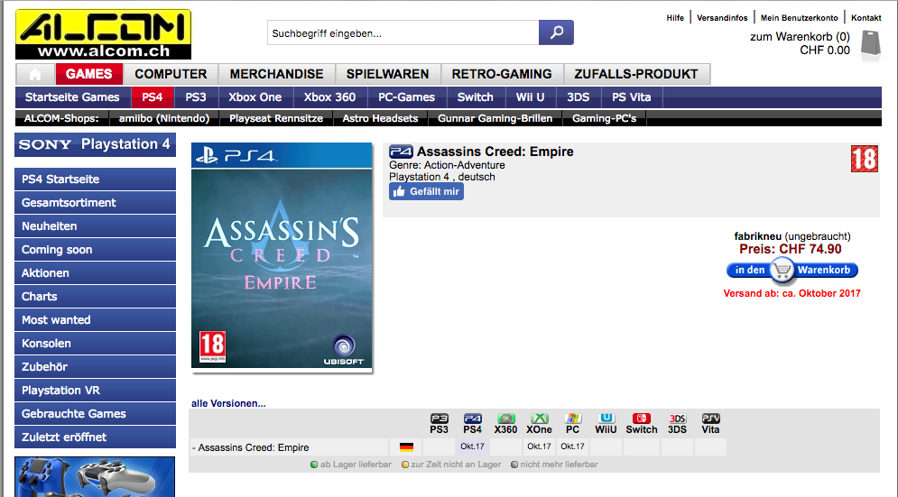 「Alcom Assassin’s Creed: Empire」的圖片搜尋結果